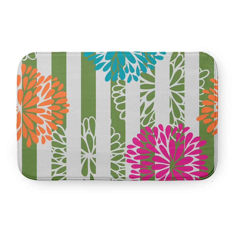 Tapis de bain Flora and Fauna, L 21 po x L 34 po, Rose