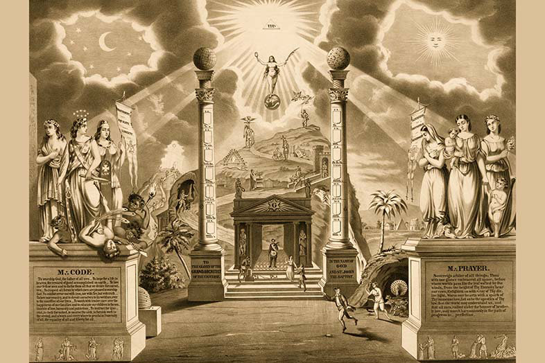 « symbols masonic chart » par humphreys, impression, H 44 po x l 66 po