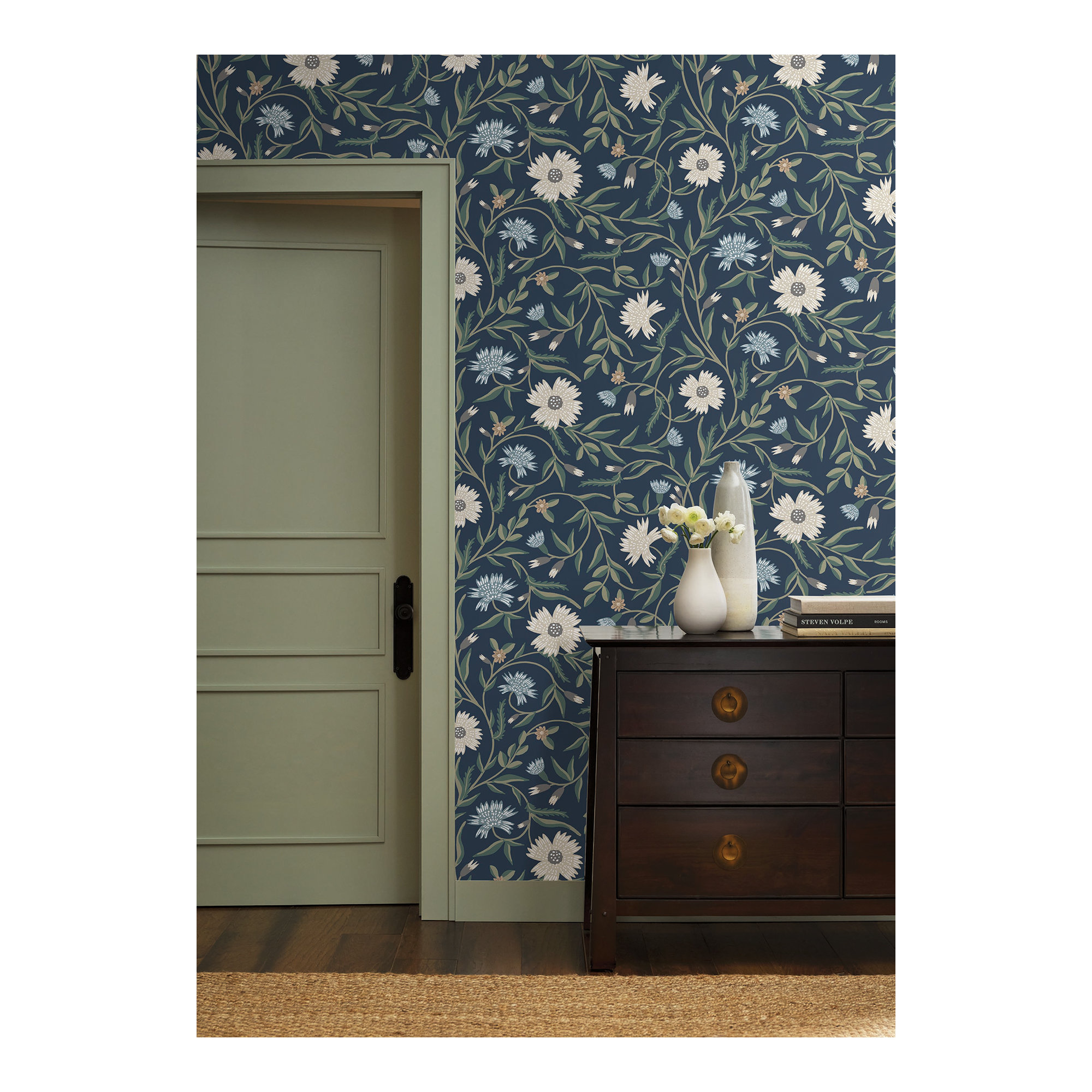 Aster Wallpaper, Navy