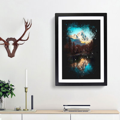 Matterhorn Mountain In Switzerland Paint Splash - Picture Frame Graphic Art