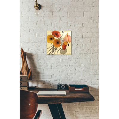 'Pumpkin Poppies II' by Shirley Novak, Acrylic Glass Wall Art