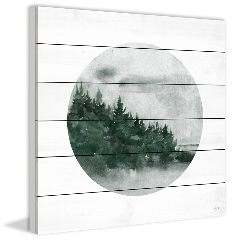« forest crépuscule », impression sur bois, H 12 po x l 12 po x P 1,5 po