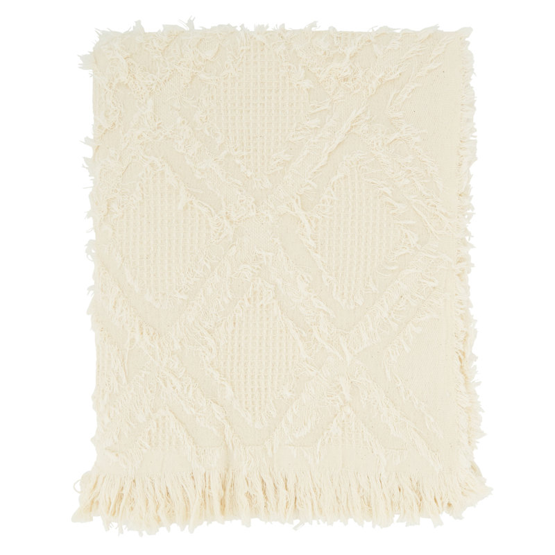 Sevan Collection Hand Woven Throw Blanket, Ivory