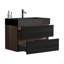 Meuble-lavabo 30 po avec lavabo en quartz noir mat Grace