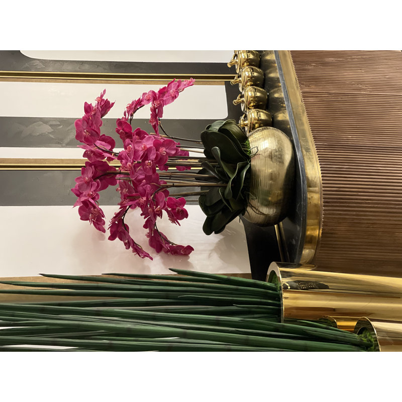 Orchid Faux Floral Arrangement in Vase, Pink