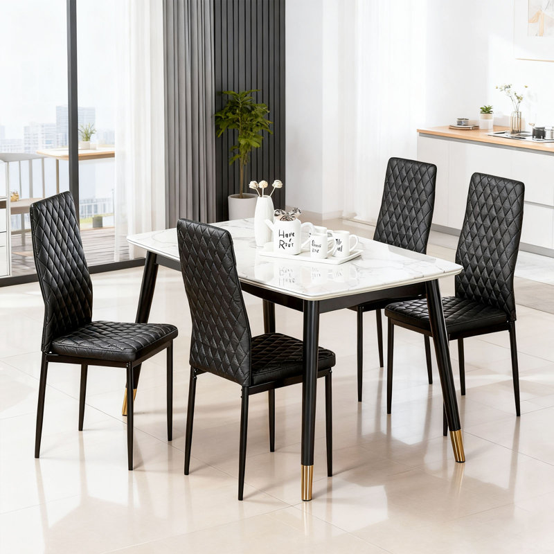 Ensemble de chaises de conférence Modern Home, 4, Noir