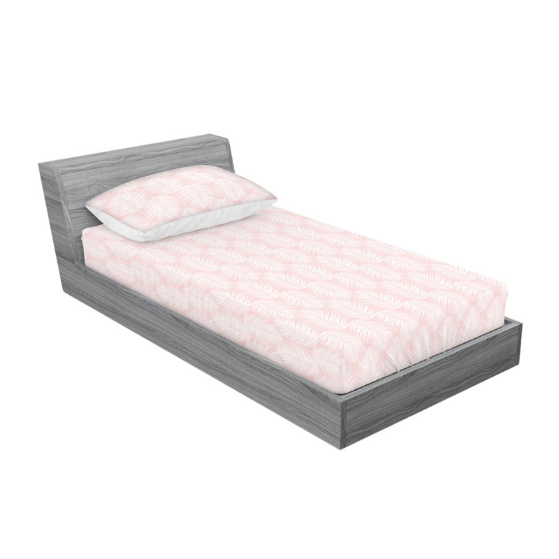 Microfiber Floral Sheet Set, Twin Sheet Set + 1 Pillowcase, Rose