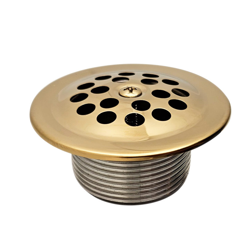 Drain de baignoire avec trop-plein Beehive Grid Bath, Laiton poli