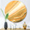 Marbre onyx orange et jaune - art mural moderne en cercle métallique