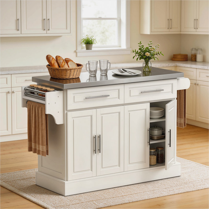 Armoire avec rangement réglable, tiroirs et tablettes blanc crème 57 x 17,8 x 36,5 po