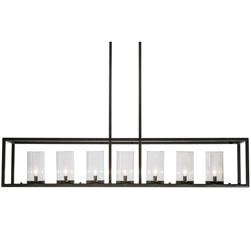 Affinity 60"W Kitchen Island Pendant, 7 Lights, 8" H x 60" W x 12" D