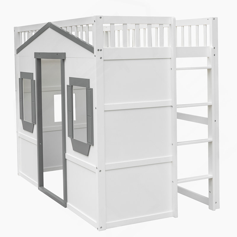 Lit mezzanine House avec échelle, Blanc