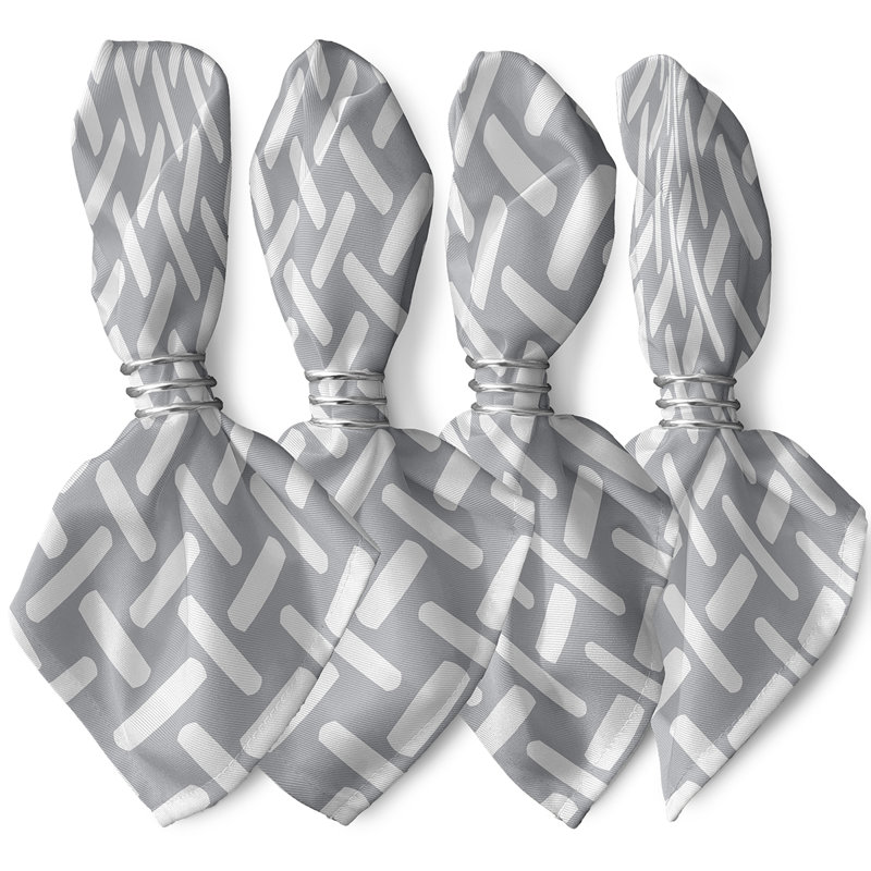 Kuse Polyester Geometric Square Napkin, 18" W x 18" L, Rain