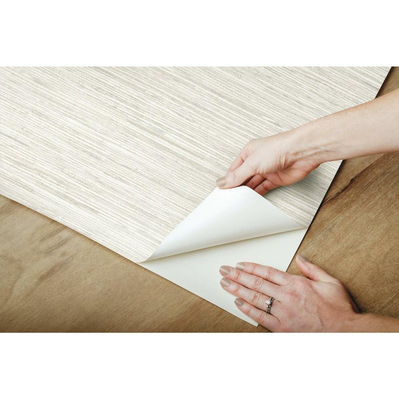 Eske Peel & Stick Striped Roll, Beige/Gray