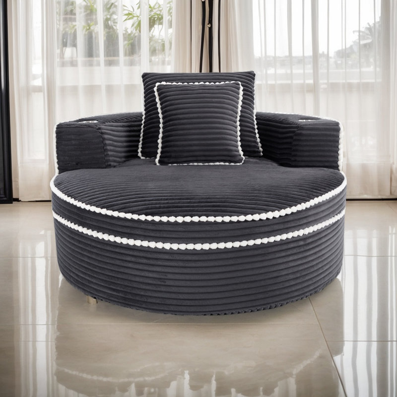 Canapé-lit moderne en mousse à mémoire de forme, canapé modulaire Cloud avec deux coussins décoratifs pour le salon, Gris