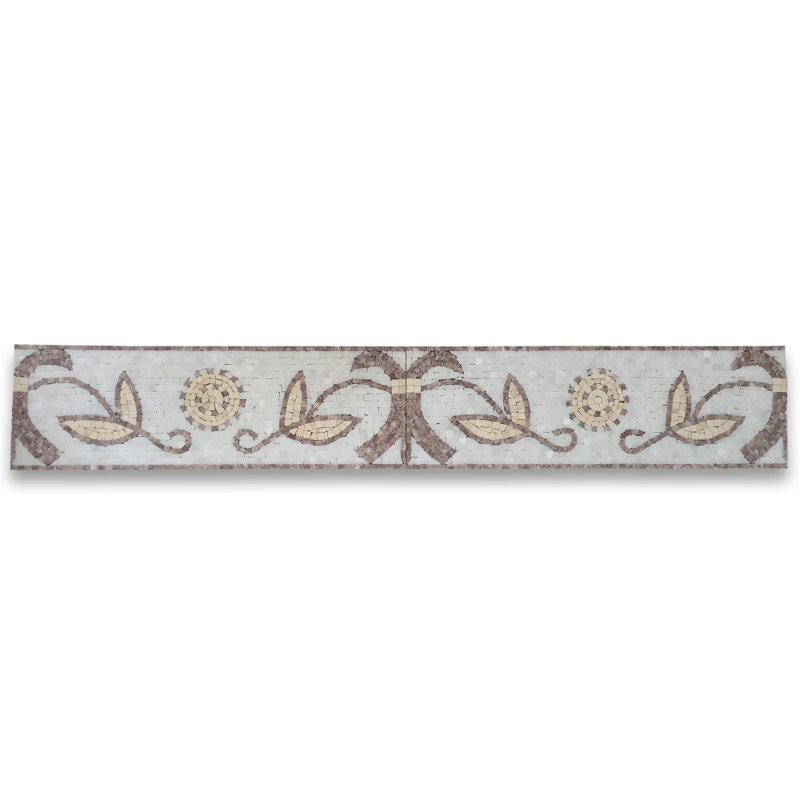 7" x 22" Marble Mosaic Sheet Wall Floor Use Tile