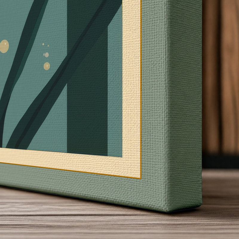 Bird and Bloom Botanical - Wrapped Canvas, 36x24 - 91.4 x 61.0 cm, Sage Border