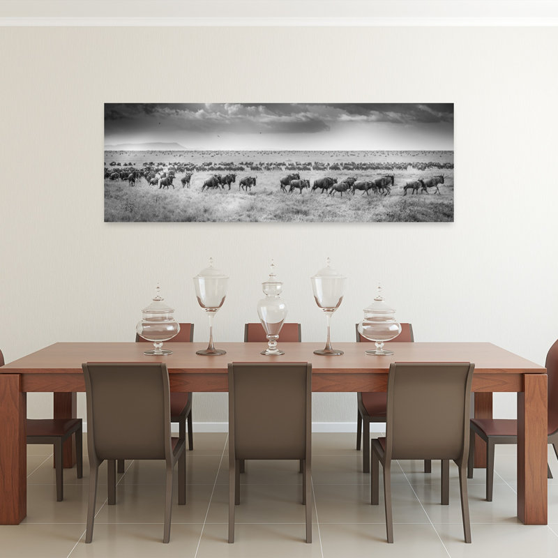 Art sauvage sauvage, paysage africain abstrait contemporain, H 20 po x l 60 po