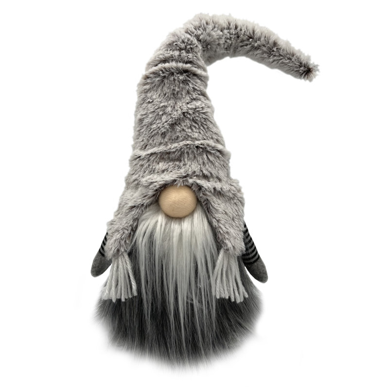 Gnome de Noël assis, Gris