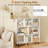 8 Cube Bookcase 3-Tier Modern Storage Organizer w/ 5 Metal Legs Bookshelves