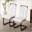 Chaises de salle à manger modernes en similicuir à haut dossier avec pieds en métal chromé en forme de C pour le confort et le style dans n'importe quelle pièce-48280411-48280408