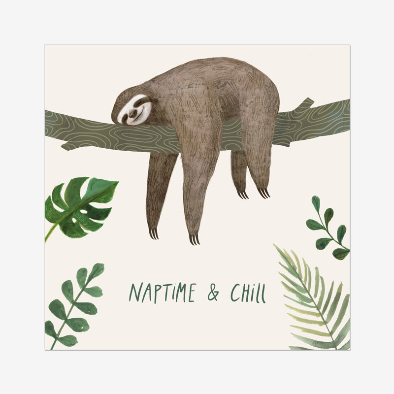 Sloth Sayings II by Victoria Borges - Wrapped Canvas Painting Print, 51cm H x 51cm W, Wrapped Canvas