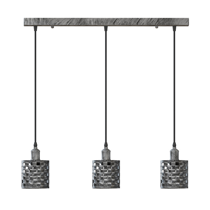 Timmer 3 - Light Kitchen Island Pendant, Brushed Silver