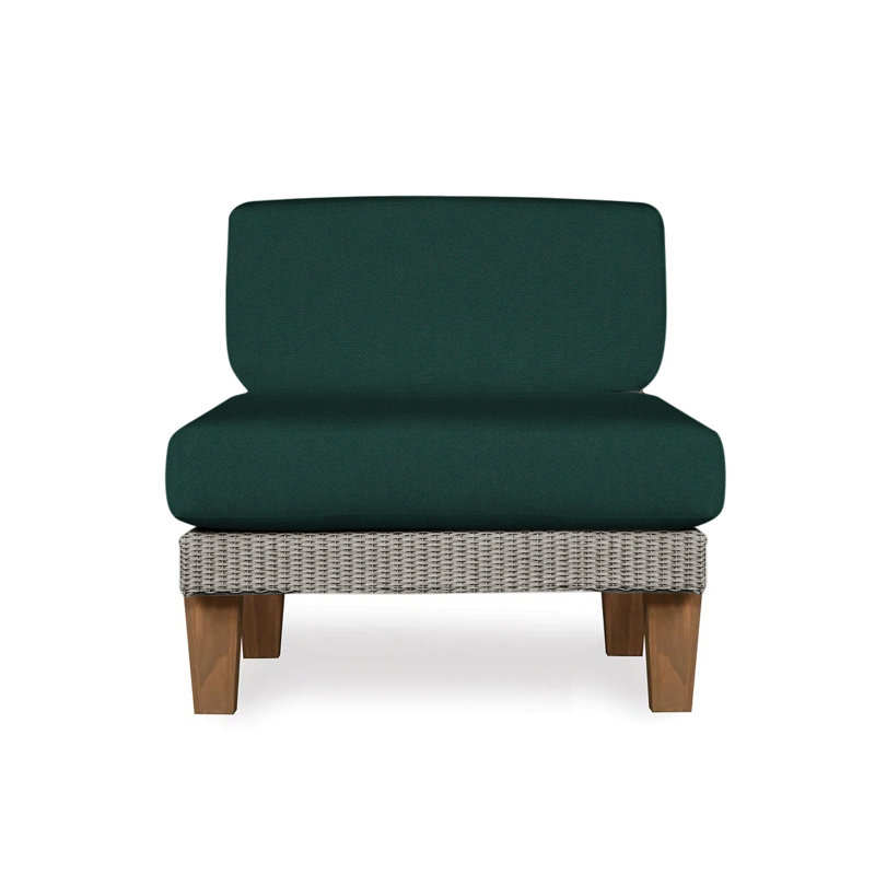 Catalina Outdoor Teak Lounge Chair, Canvas Black Sunbrella® Canvas, Pewter
