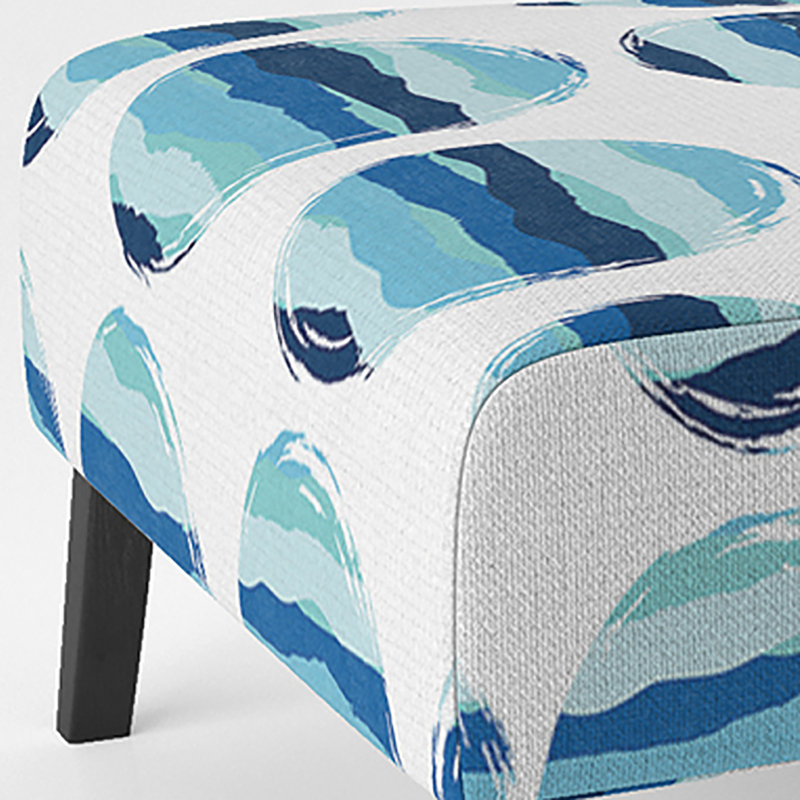 Fauteuil de chambre rembourré à motif blanc et bleu