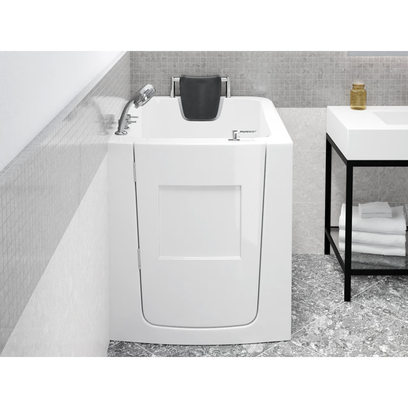 Therapeutic Tubs 32 in. x 38 in. Left Swinging Door Walk-In Soaking Tub with Left Swinging Door in White, Left