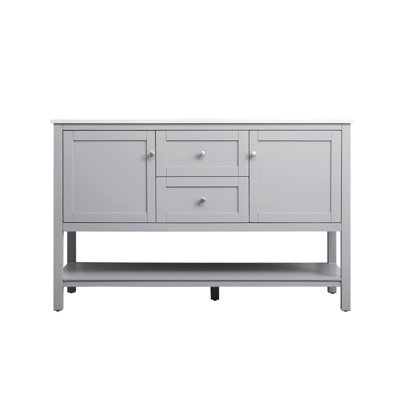 Heath 54’’ Bathroom Vanity With Engineered Marble, Gray