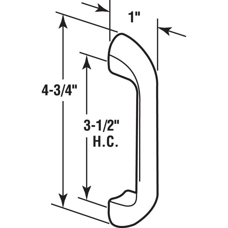 Door Pull, 3-1/2 in. Hole Centers, Zamak Construction, Chrome Finish (Single Pack)