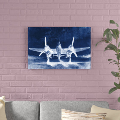 «Marine Air plane», peinture sur toile tendue