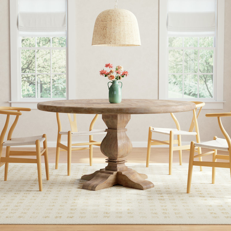 Lyons Round Solid Wood Dining Table, 60" W x 60" L