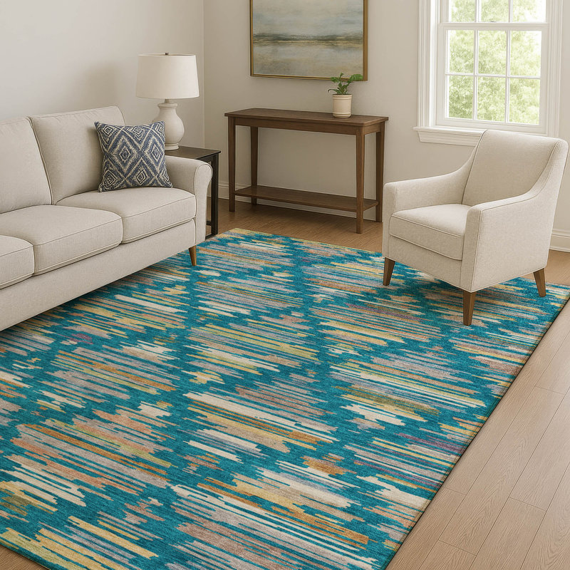 Tapis de qualité supérieure Prisco, Sarcelle, 10 pi x 14 pi