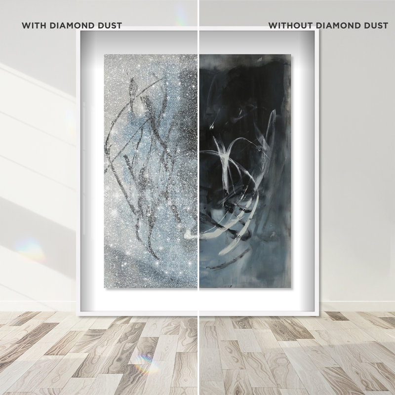 Cerulean Embrace Shadowbox Abstract Print by Oliver Gal, Black Frame, 16 x 20, 25.5"H x 21.5"W, White Frame