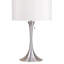 Lampe de table rétro 27 po en métal avec finition argentée et abat-jour en lin blanc