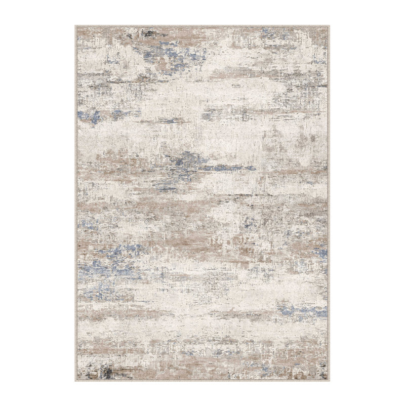 Sarah Modern Abstract Machine Washable Area Rug, Rectangle 5' x 7'