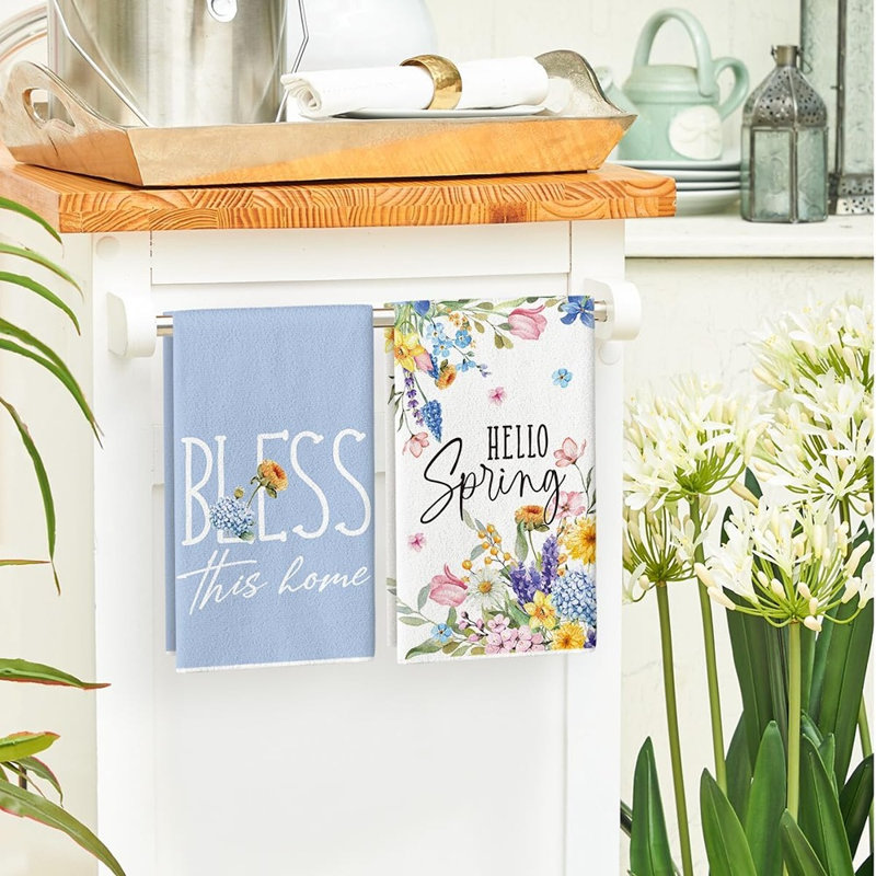 Ensemble de 4 serviettes de cuisine Sweet Home Floral Bless Spring