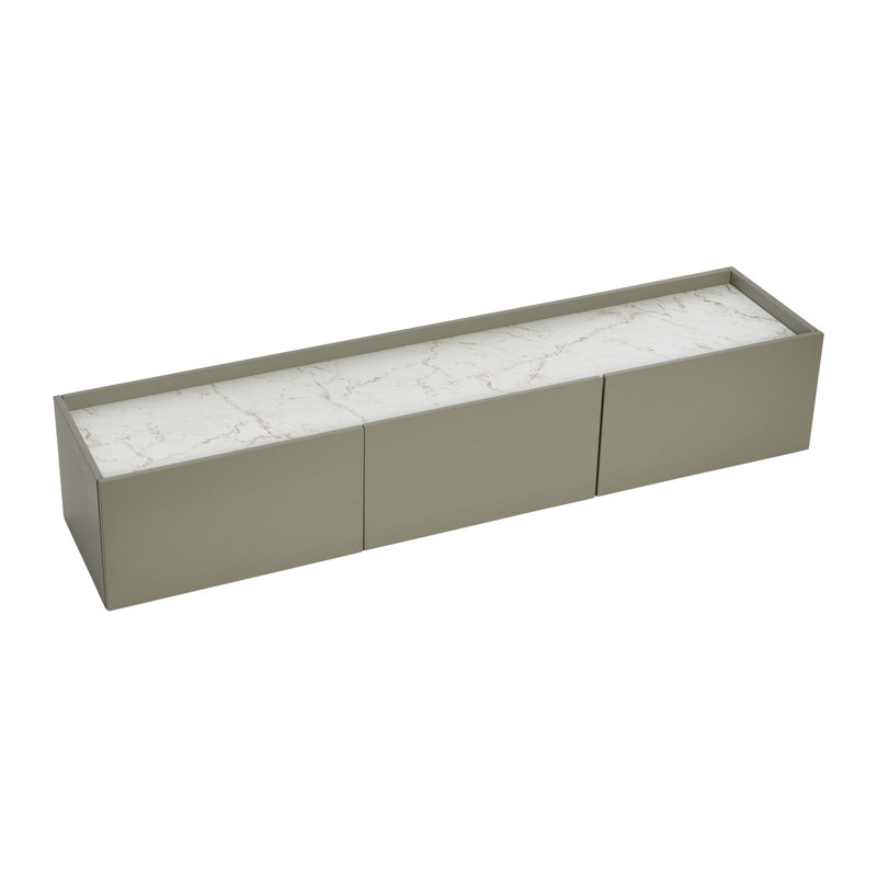 Floating 3-Door Console Cabinet, Gray