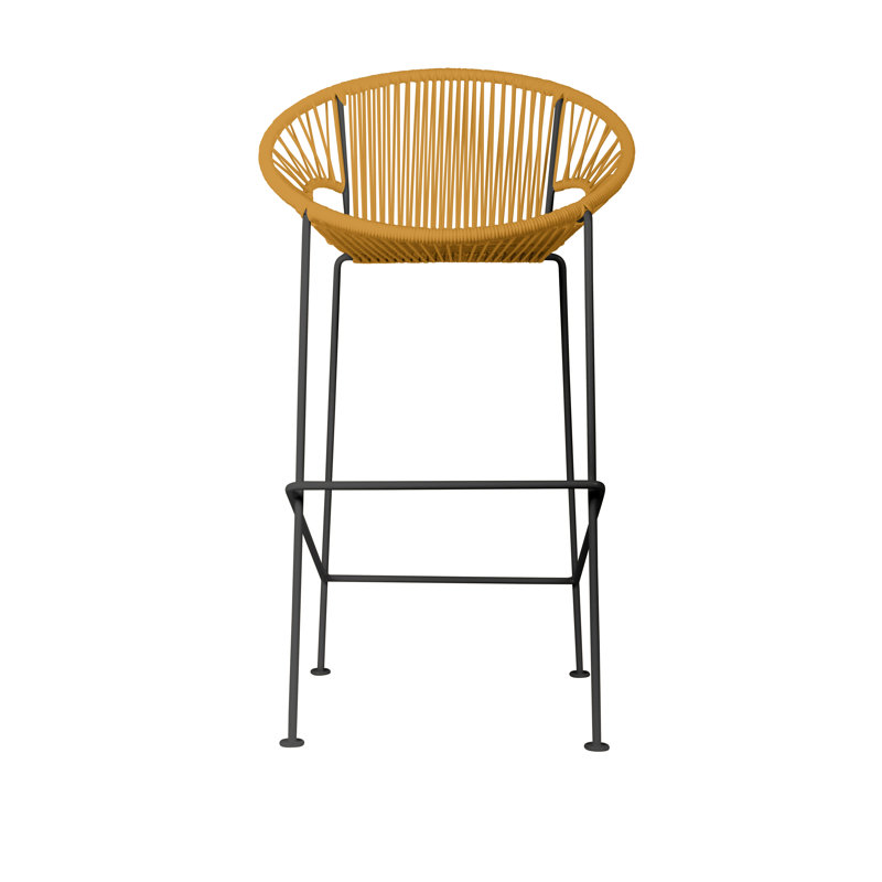 Tabouret de bar Alaena Puerto, Noir, Caramel