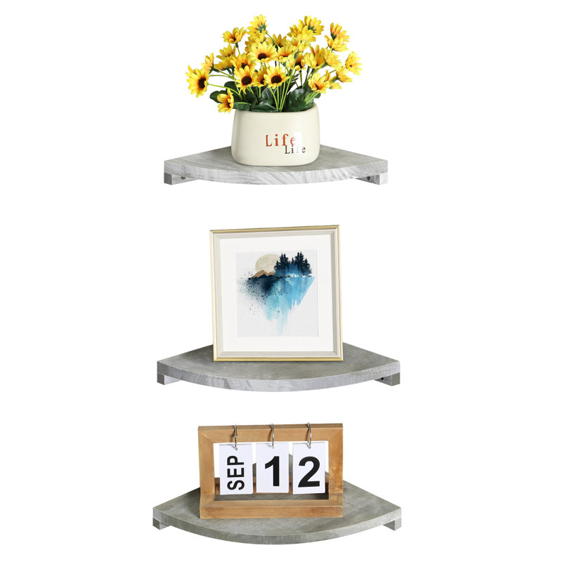 3 Piece Floating Shelf, Olive Green