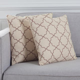 Sophie Geometric Feather Linen Reversible Throw Pillow