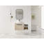 Meuble-lavabo flottant de 36 po au design moderne avec lavabo d'art en céramique, plaque de pierre plate et petites tablettes de rangement, porte à fermeture douce-125515323