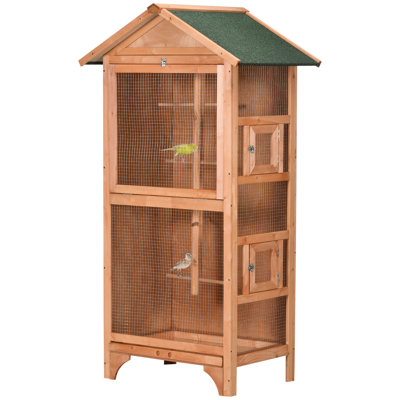 Thanos 62.25'' Wood Pointed Top Flight Cage with Perch