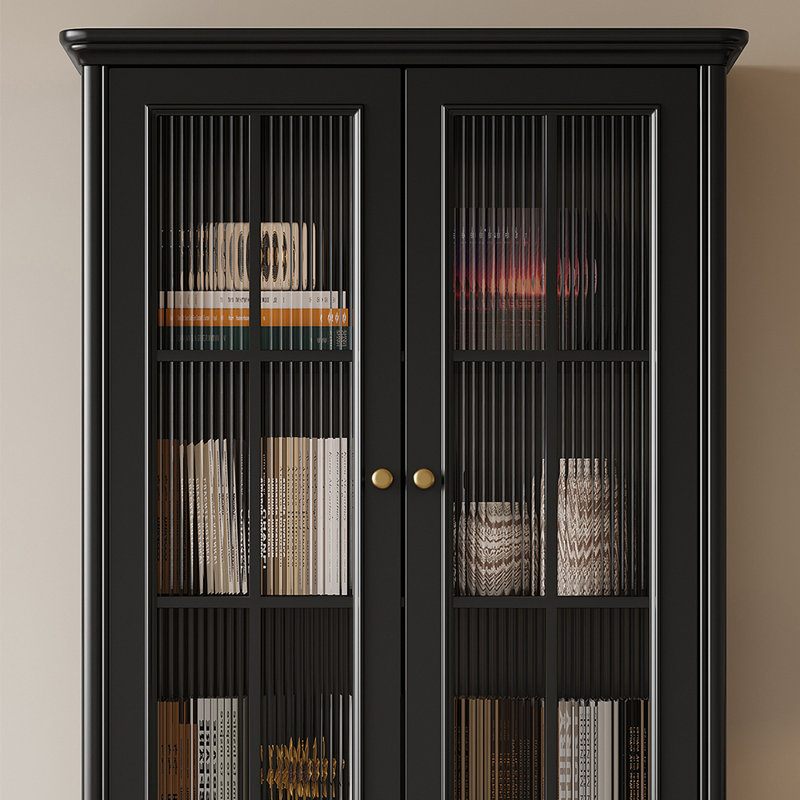 Bibliothèque luxueuse noire de style français