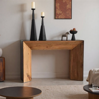 Wabi-sabi style solid wood entrance table
