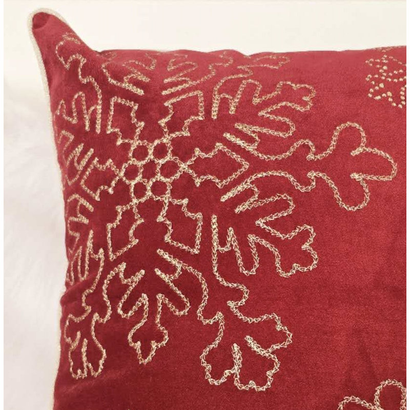 Coussin décoratif rouge en velours rouge 20 po x 20 po avec insert, 1 pièce