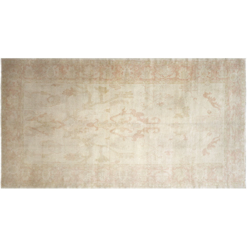 One-of-a-Kind Hand-Knotted 1960s 5'10" x 10'10" Wool Area Rug in Beige/Orange