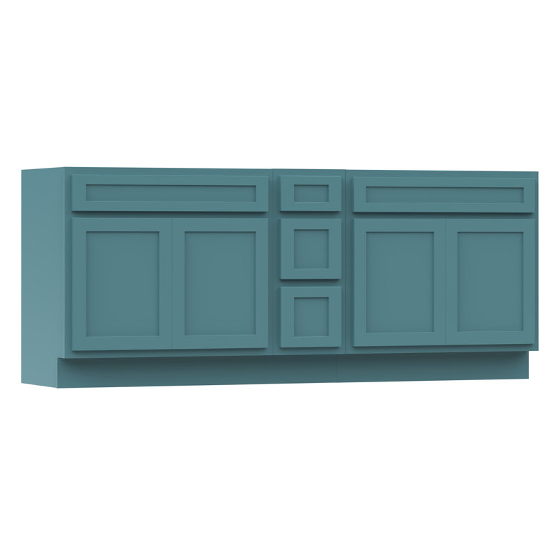 78'' Double Bathroom Vanity Base Only, Teal